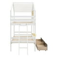 thumbnail image 4 of Bellemave Twin Over Twin House Bunk Bed with 2 Drawers,1 Storage Box and 1 Shelf,Window and Roof,Wooden House Bunk Bed Frame ,White, 4 of 9