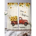 thumbnail image 3 of Sunflower Truck Sheer Curtains 108 Inch Length 2 Panels Set Window Treatments, Elegant Yellow Floral Summer Botanical Rod Pocket Semi Curtains for Living Room/Bedroom/Kitchen Décor, 104"W x 108"L, 3 of 7