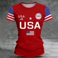 thumbnail image 2 of MEICHEN Women's Summer Cotton Retro 4th of July Tops Short Sleeve 250th Anniversary Usa Graphic Tees Patriotic Blouses Round Neck T Shirts, 2 of 4