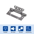 thumbnail image 5 of 6Pcs 4x3 Inch Door Hinges Non-Mortise No Noise Stainless Steel Bifold Door Hinges with Screws Brushed, Grey, 5 of 6