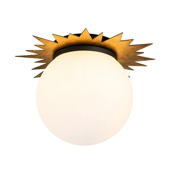 Lucas McKearn Soleil 15" 3-light Metal Flush Mount in Gold/Weathered Zinc