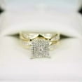 thumbnail image 2 of Trio His Her 2CT Lab Created Diamond Wedding Ring Set 14K Yellow Gold Plated 925 Sterling Silver, 2 of 2