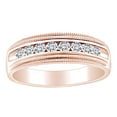 thumbnail image 2 of AFFY Father's Day Gift 0.51 Carat (Cttw) Round Shape White Natural Diamond Men's Anniversary Wedding Band Ring In 14k Solid Rose Gold Ring Size-10, 2 of 2