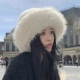 thumbnail image 3 of Rdhnmea Women's Faux Fur Fluffy Bucket Hat Winter Warm Fuzzy Mongolian Hat Fisherman Cap Beanie for Travel, Beach, Street, 3 of 6