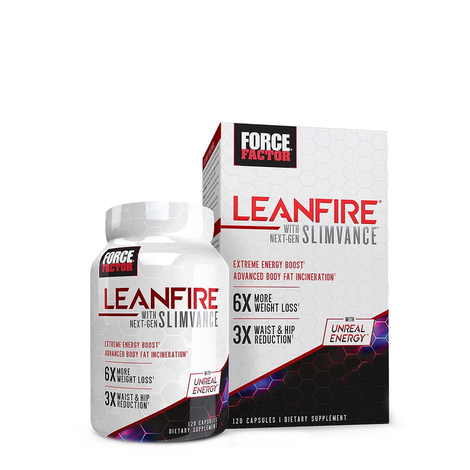 Force Factor LeanFire w NextGen SLIMVANCE, Fat Burner Supplement, 120