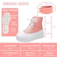 thumbnail image 3 of Cheermore Platform Sneakers for Women Pink and White High Top Platform Sneakers Lace up for Casual Walking Platform Canvas Shoes for Women Girls US 9, 3 of 8