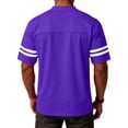 thumbnail image 3 of GrmtClth Shirt for Men Breathable Short Sleeve Tops Athletic V-Neck T-Shirt Fashion Color-Block Clothing Striped Purple XL, 3 of 5