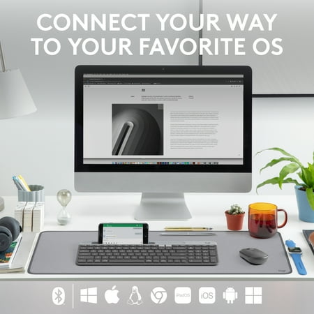 Logitech - K580 Multi-Device Chrome OS Edition Full-size Wireless Membrane Keyboard - Graphite