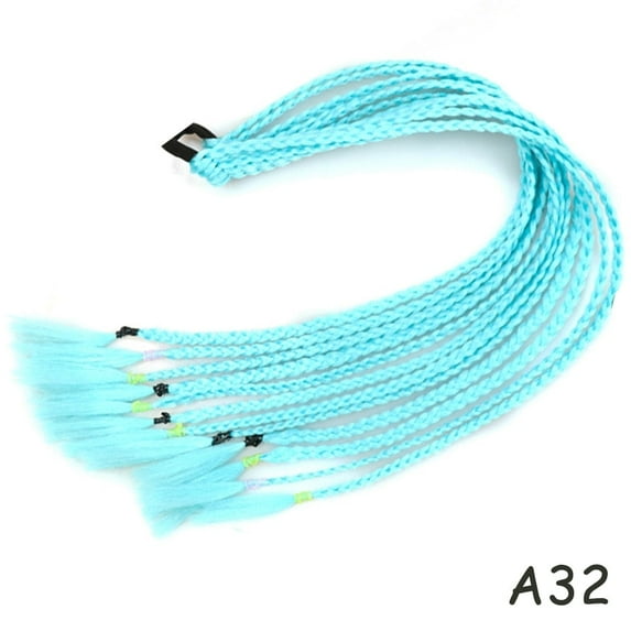 Synthetic Gradient Color Braided Ponytail - 60 CM Elastic Rubber Band Braiding Pony Tail Hair Extensions For Girls