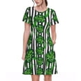 thumbnail image 1 of Disketp Palm Greenery para Vestido de Manga Corta para Mujeres, Vestidos de Verano para Mujeres, Casual y Holgado para la Playa, 1 of 6