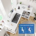 thumbnail image 6 of L Shaped Computer Desk with Power Outlets & LED Light, Reversible Corner Computer Desk with Storage Shelves & Monitor Stand, Home Office Desk, Gaming Desk, Writing Desk, 6 of 9