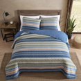  King Quilt Set, Reversible Cotton Bedding with Matching Shams, Home