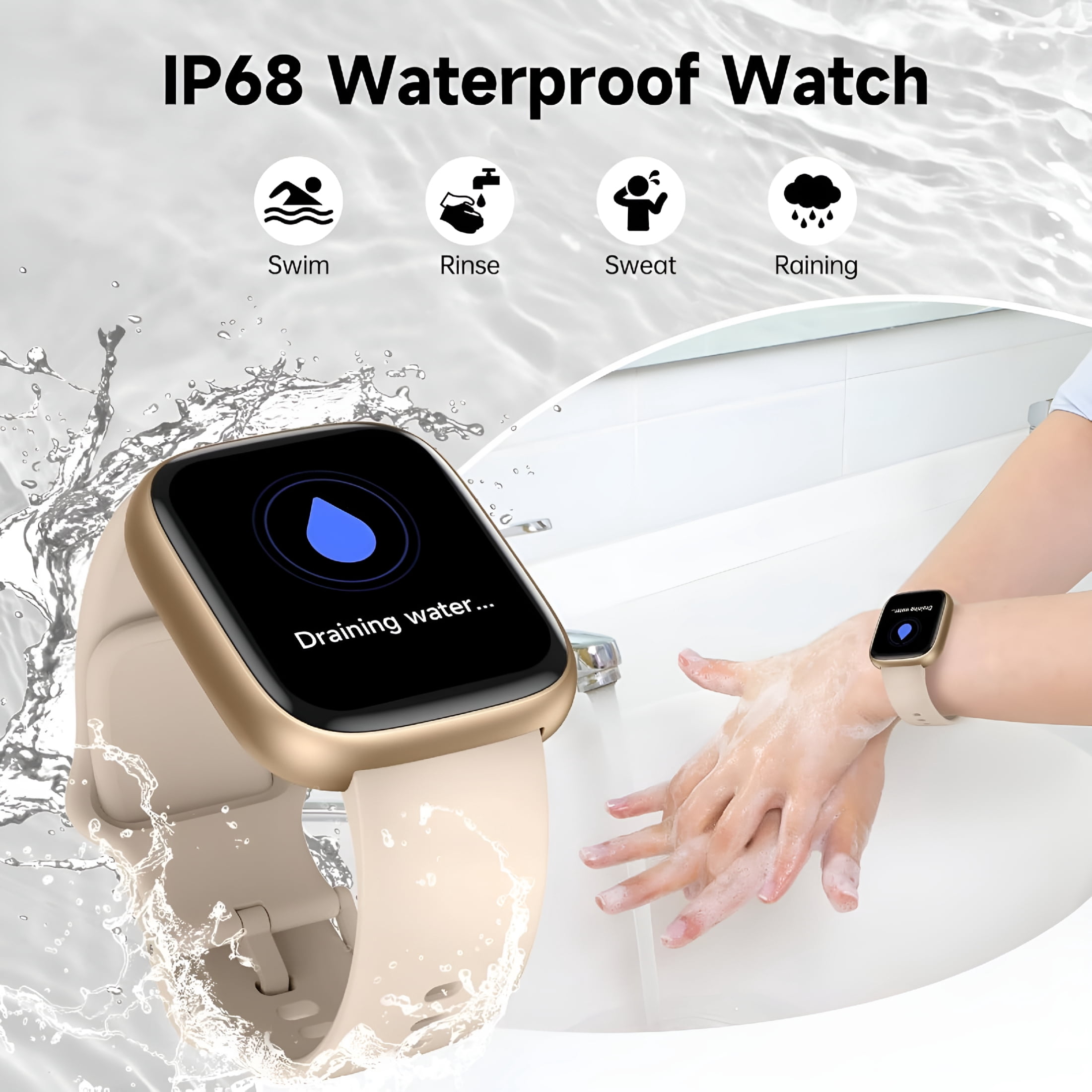 GJX Smart Watch Fits for Android & Iphone,1.83'' Smartwatch for Men Women,Bluetooth Call Answer & Dial/Alexa Voice Control/100+ Sports/30D Standby/128Mb/Ip68 Waterproof Fitness Tracker for Gift