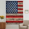 thumbnail image 3 of Vintage American Flag Sheer Curtains 72 Inches Long, Blue Star Red Striped Wooden Light Filering Curtains, Breathable Simi Curtain Privacy Drapes for Living Room Bedroom Lightweight Window Treatment, 3 of 9