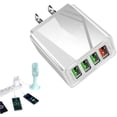 thumbnail image 1 of White US Standard Travel Charger with 4 USB Ports and QC3.0 Fast Charging Technology for Multiple Devices, 1 of 6