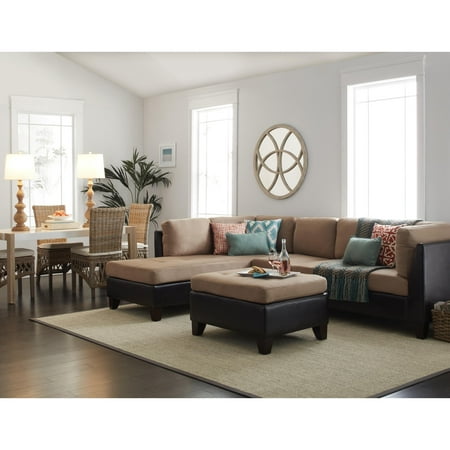 Abbyson Charlotte Beige Sectional Sofa And Ottoman Abbyson Charlotte Beige Sectional Sofa And Ottoman