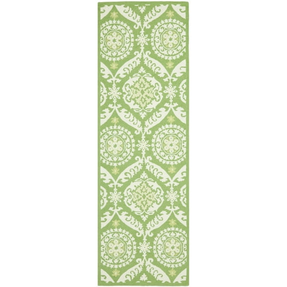 SAFAVIEH Chelsea Hollie Geometric Wool Area Rug, Green/Beige, 8'9" x 11'9"
