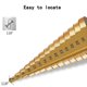 thumbnail image 3 of 3pcs Step Countersink Drill Bit, Triangle Tapered Titanium Countersink Drill Bit, 4-12/20/32mm, Hss Stainless Steel Metal, For Screwdriver Drilling On, 3 of 3