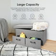 thumbnail image 2 of 31 Inches Folding Storage Ottoman with 2 Drawer, Storage Ottoman Bench Chest Foot Rest Stool, Grey, 2 of 8