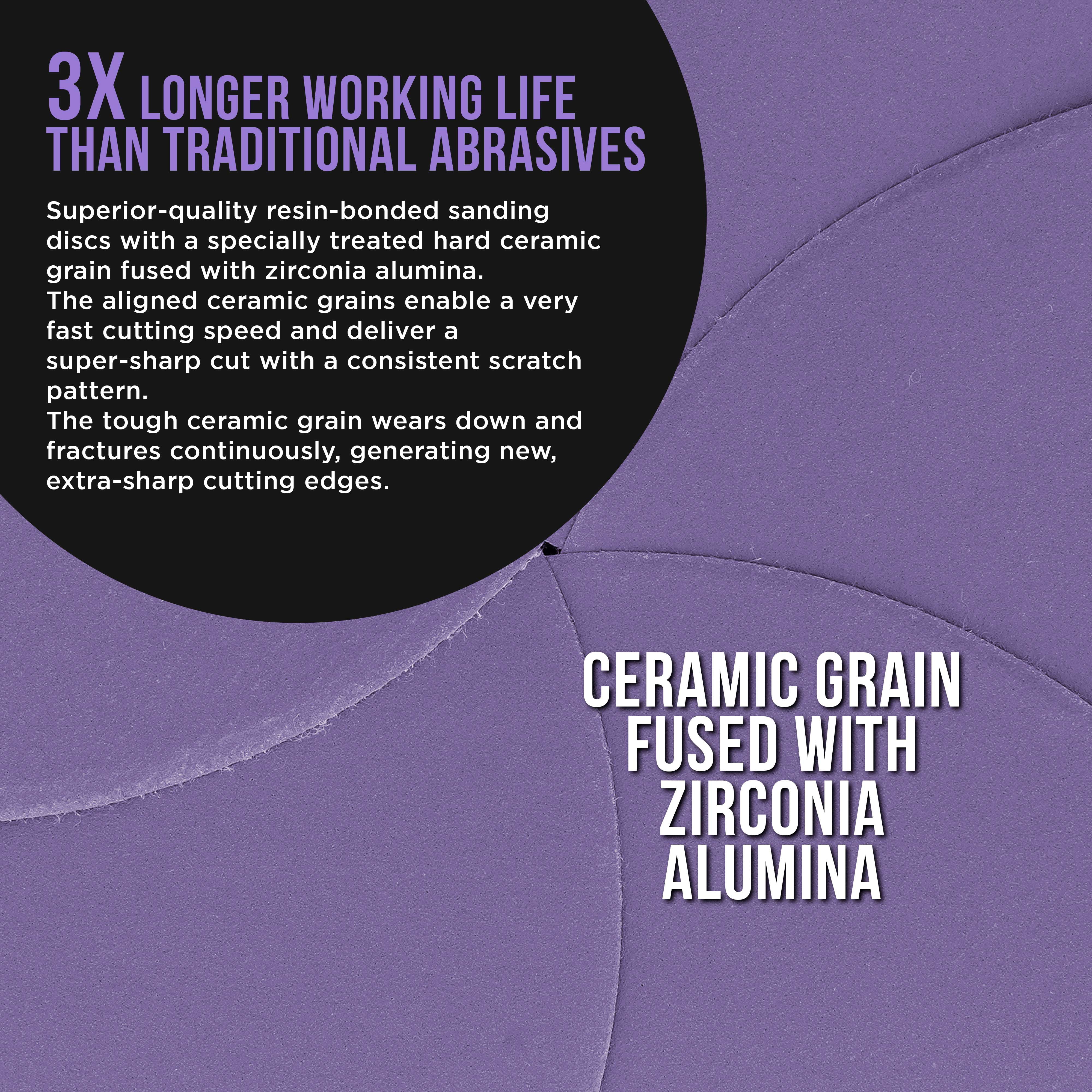 Dura-Gold Premium 600 Grit 6" Purple Film Ceramic Sanding Discs, Box of 50 - Hook & Loop Backing Sandpaper for DA & Random Orbital Sanders - Fast Sharp-Cut Abrasive, Sand Auto Paint, Woodworking