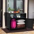 thumbnail image 3 of Garvee Patio Outdoor Wicker Storage Cabinet – Convenient Access & Weather-Resistant Design, Versatile Usage for Patio, Porch, Garden, or Storage – Grey, 3 of 5