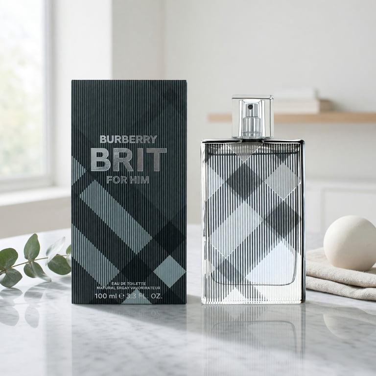 Burberry Brit EDT Cologne for Men, 3.4 oz, Eau De Toilette, Fresh