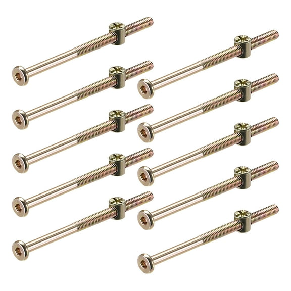M6 x 110mm Furniture Bolts Nut Set Hex Socket Screw with Barrel Nuts Phillips-Slotted Zinc Plated 20Sets
