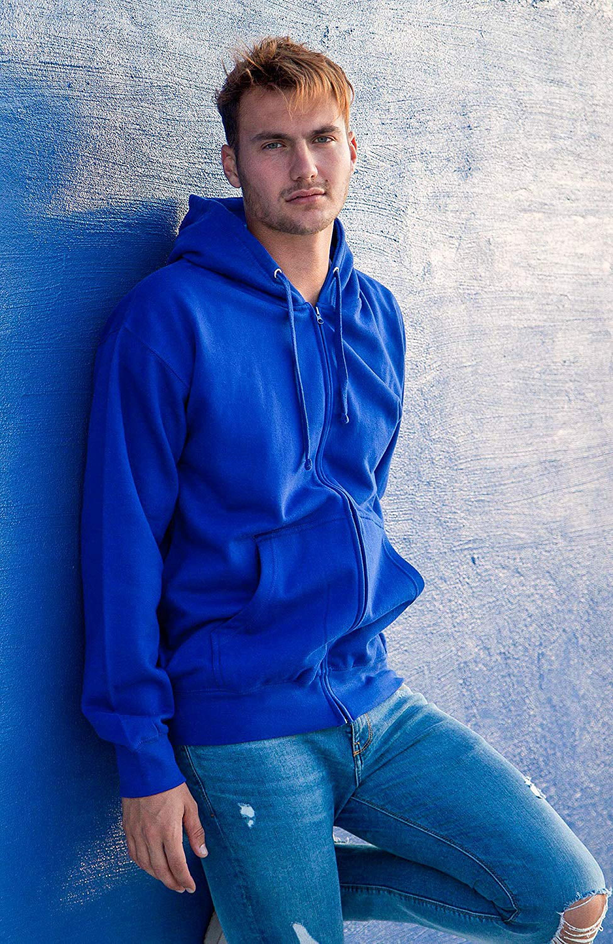 Mens Full Zip up hoodie Fleece Zipper Heavyweight Hooded Jacket Sweatshirt