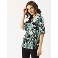 thumbnail image 2 of DressBerry Women’s Printed Rayon Crepe Top V Neck Elbow Sleeves Buttoned Front Waist Length Regular Wear Light Weighted Casual Summer Top, 2 of 7