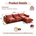 thumbnail image 2 of The Magic Home Canapé d'Angle Modulaire Convertible en Chenille Orange, 2 of 11