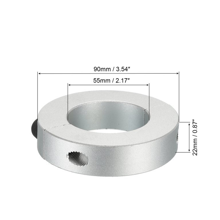 Kozelo 2Pcs Aluminum Alloy Shaft Collar - [12mm Bore X 30mm OD X 10mm Width] Clamping Style Shaft Collar For CNC Machine Tools, Hold Timing Pulleys Use, Silver Tone