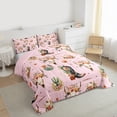 thumbnail image 4 of Feelyou Kawaii Pink Cowgirl Bedding Comforter Set, Tribal Western Cowboy Twin Comforter Sets, Flower Skeleton Skull Reversible Bedding Set, Ultra Soft Bedroom Decor, 2pcs, 4 of 9