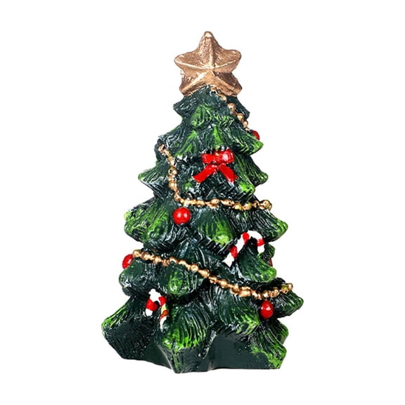Christmas Tree Statue Christmas Tree Figurines Home Decorations - Resin Christmas Tree Sculpture Figurine with Stars Christmas Decors for Home Bedroom Holiday Party Table Craft