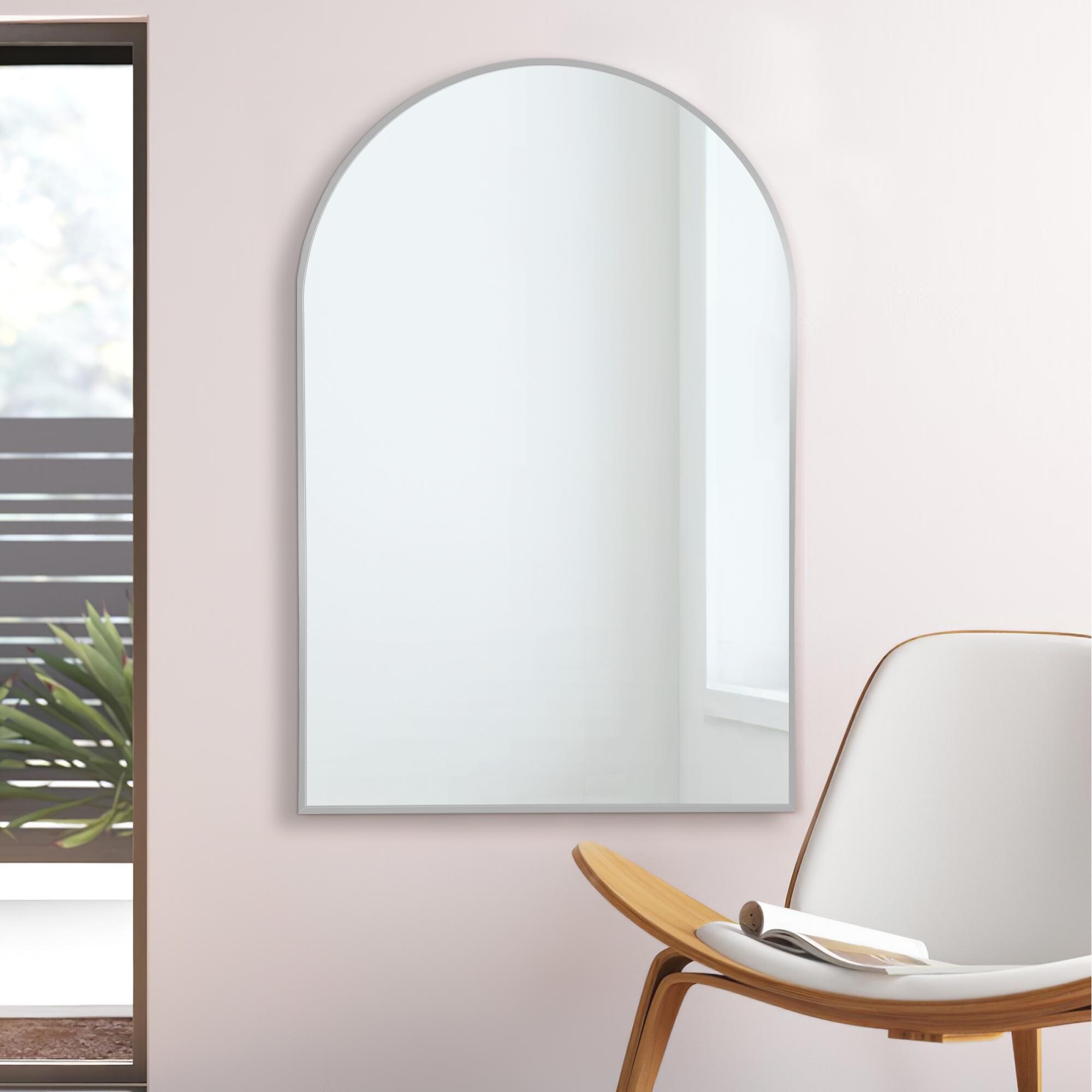 Modern Large Arch Wall Mirrors for Bathroom Vanity Mirror SilverRight