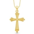 thumbnail image 3 of 1/6 Carat CT Natural Diamond Round Cut In 14k Yellow Gold Over Sterling Silver Cross Pendant Jewelry For Womens, 3 of 3