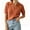 Dark red, variant on Short Sleeved Women Solid Color Lapel V Neck Casual Knit Cable Pullver Sweater