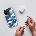 thumbnail image 6 of FKBRCL4U Compatible with iPhone 14 Pro Max Case, Blue and White Waves Pattern for Girl Full Body Design Soft Silicone Drop Shock Scratch Protection for iPhone 14 Pro Max, 6 of 7