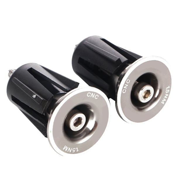 Yuarrent 1 par de tapas de manillar MTB, empuñaduras de aleación de aluminio para bicicleta de carretera, tapones para manillar de bicicleta de montaña Ciclismo Plata Yuarrent OD0290-03