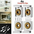thumbnail image 3 of Luckyn 4 Pcs Chrome Mirror Wall Hanging Fixing Kit Frameless Clips Mounting Hanger Clamp, 3 of 9