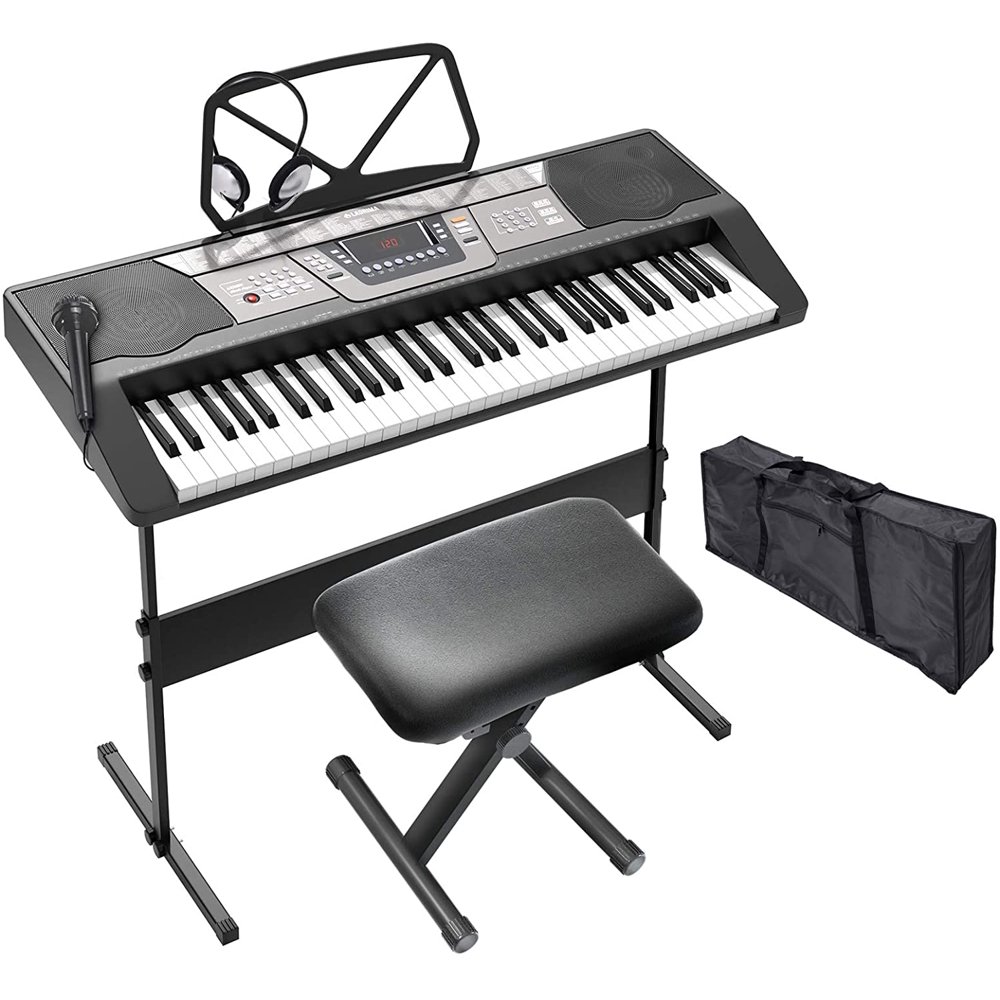 LAGRIMA 61 Key Portable Electric Piano Keyboard Music Keyboard with Headphones, Adjustable H