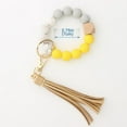 thumbnail image 3 of Wrist Keyring Pendant Anti-Loss Bracelet Keyring Yellow - Silicone Key Ring Bracelet, Women Beaded Bangle Keychain Wristlet Leather Tassel, 3 of 3