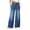 Blue, variant on Women Elastic Waist Wide Leg Jeans Gradient Washed Denim Pants with Pockets Loose Fit Casual Streetwear Trousers Gray S