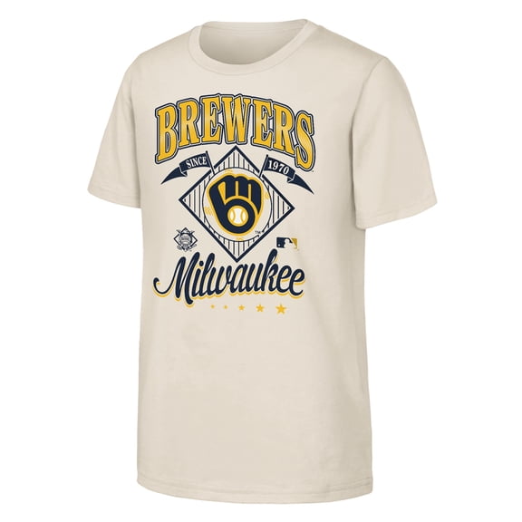 Youth Outerstuff Natural Milwaukee Brewers Triple Hit T-Shirt
