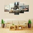 thumbnail image 2 of TISHIRON 5PCS Framed Canvas Wall Art Set,60"x32" Old Town Square in Prague Canvas Art Decor, 2 of 7