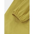 thumbnail image 5 of ZANZEA Chandail à Col Rond à Manches Longues pour Femmes, Haut, Blouse à Laçage avec Garniture Plissée, 5 of 5