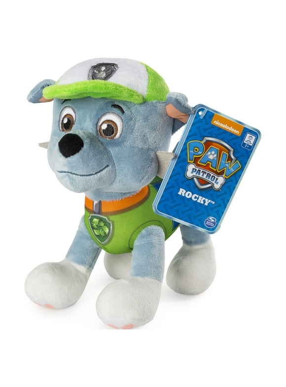 PAW Patrol  8 Rocky Plush Toy, Standing Plush with Stitched Detailing, for Ages 3 and up