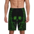 thumbnail image 3 of Lsque Numbers Skull Mens Sleep Pajama Shorts,Short Pajama Pants, Cotton Ultra-Soft Knit-Large, 3 of 9