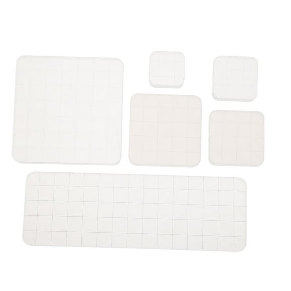 KAKOWELY 6Pcs Household Stamp Blocks Transparent Clear Stamps Convenient Stamping Blocks,5.91"X1.97"X0.31"
