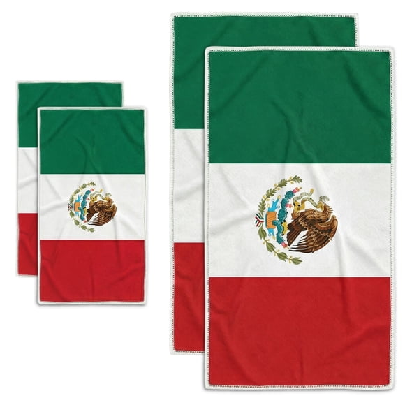GOGREEN Paquete de 4 Toallas de Playa de México Grandes, Toallas Libres de Arena para Viaje, Toallas de Playa de Secado Rápido y Absorbentes para Copa Del Mundo 2026 Alberca Yoga Gimnasio Campamento