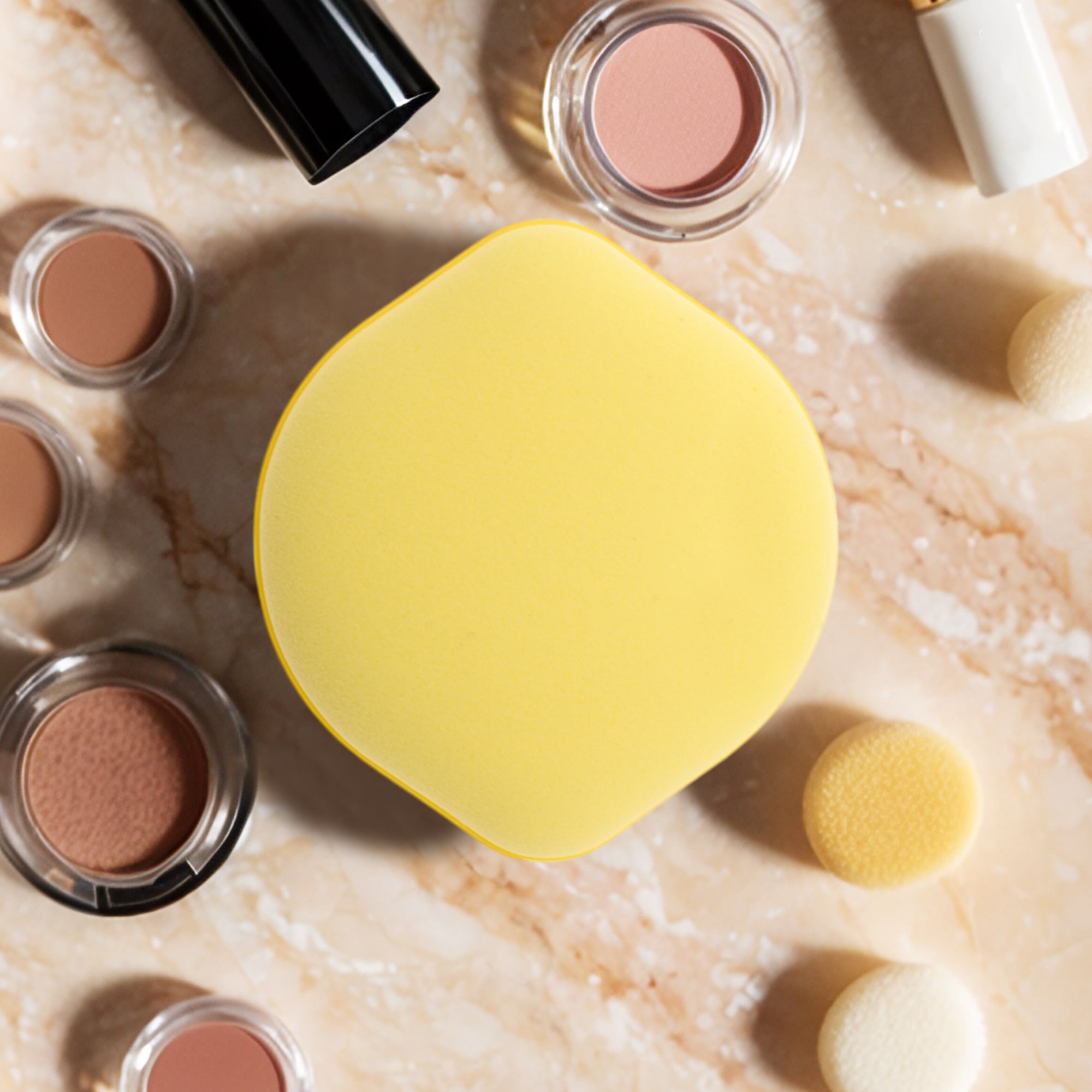Unique Bargains 5 Pcs Gourd Shape Face Makeup Sponge for Travel Light Yellow